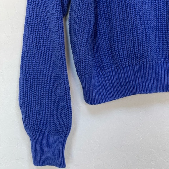 Lovers + friends blue knit turtleneck sweater size medium - Picture 2 of 5